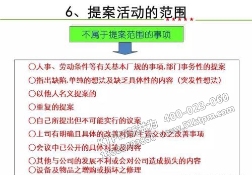 TPM提案改善的范圍 TPM提案改善的范圍